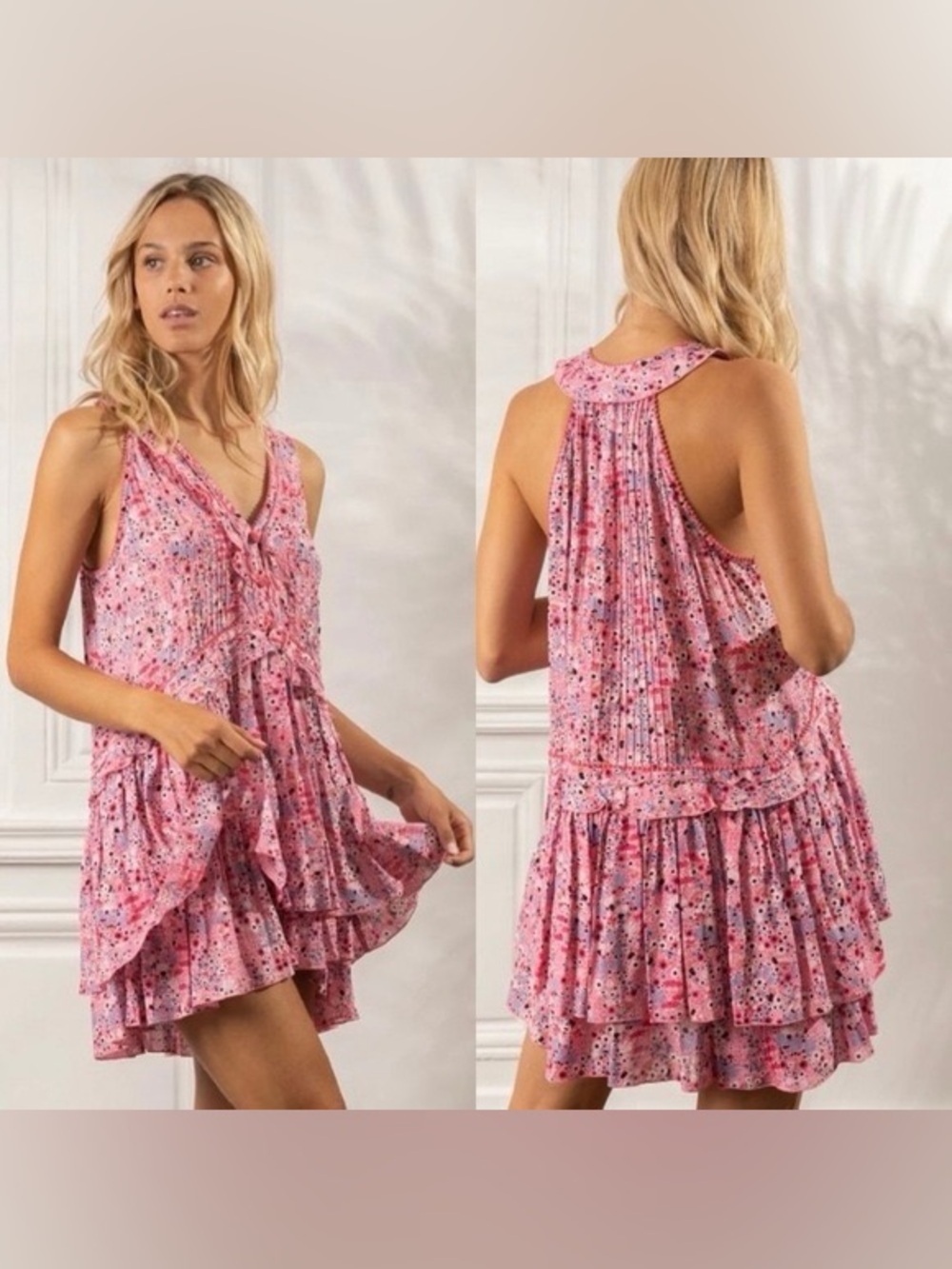 Poupette St. Barth Mae Mini Dress Pink Malva Small
